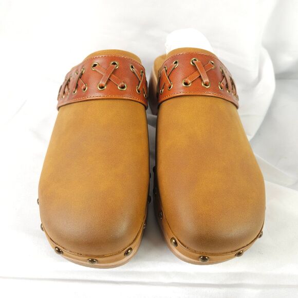 NIB Pierre Dumas Womens 7.5 M Tan Jeda-3 Closed Toe Slide On Clogs - Picture 2 of 10